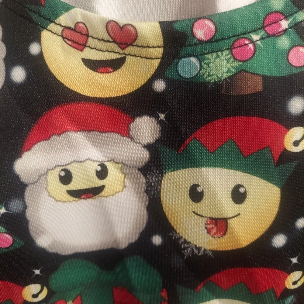 Justice Girls Size 12 Christmas Emoji Dress NWOT